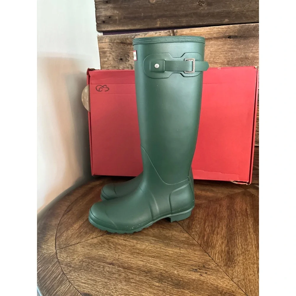 Hunter Womens Original Tall Boot Hunter Green Rain Boots WFT1000RMA Size US 9